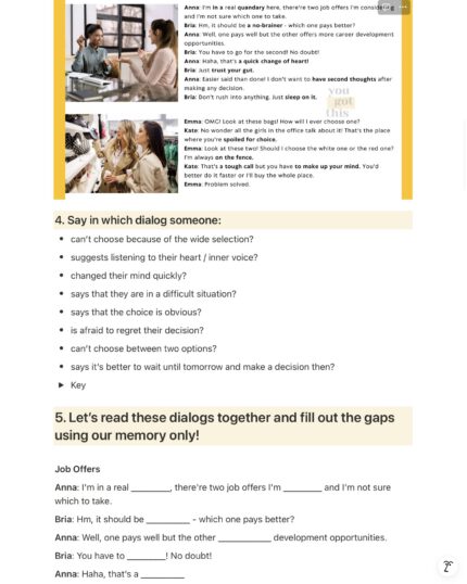 making decisions example