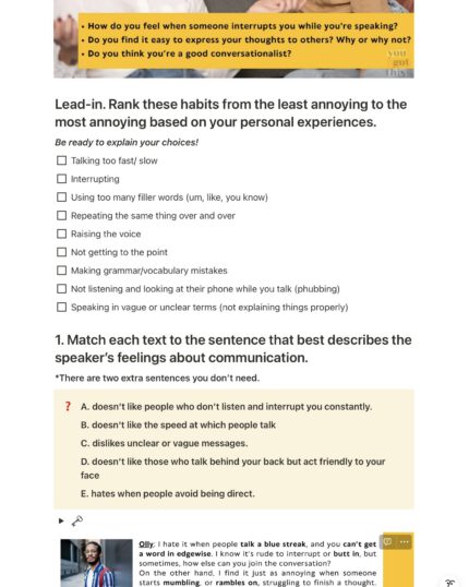 talking habits example