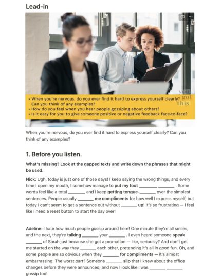 talking habits example